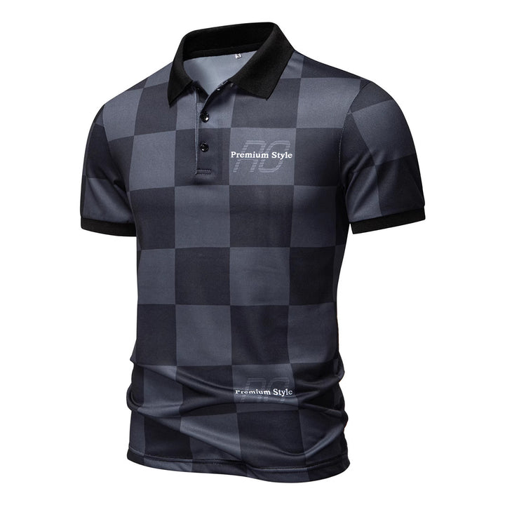 Herren Polo-Shirt mit kariertem Muster und modernem Kragen Echoarchiv