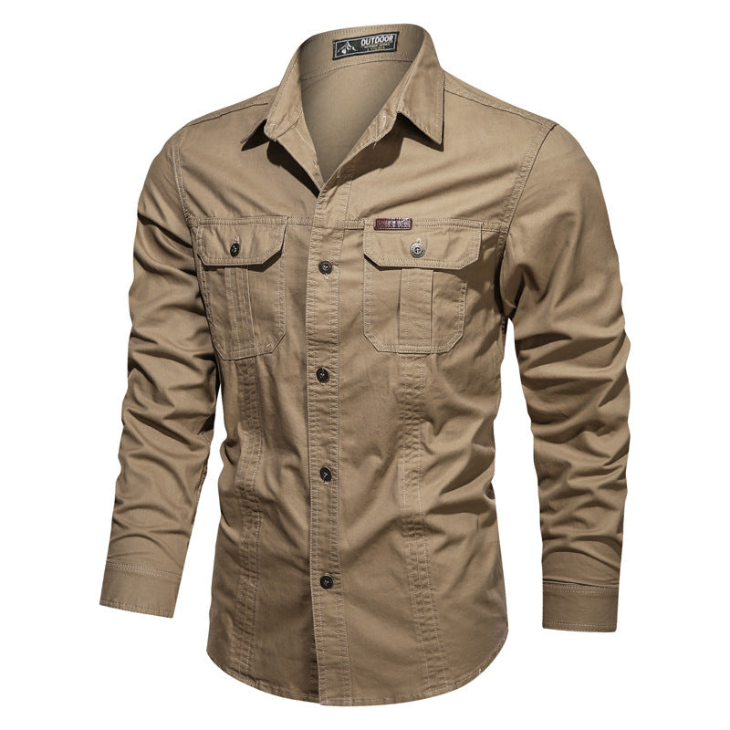 Herren nan Field-Hemdjacke aus Baumwoll-Twill mit verstärkten Nähten und doppelten Brusttaschen Echo Archiv