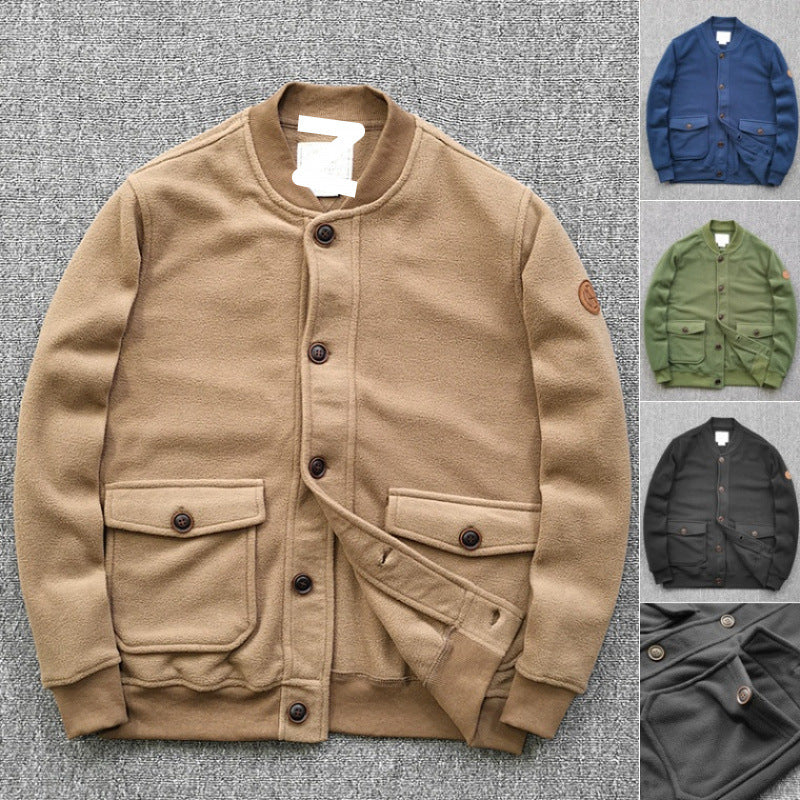 Damen lässige Sweatjacke mit Knopfleiste und praktischen Taschen Echoarchiv