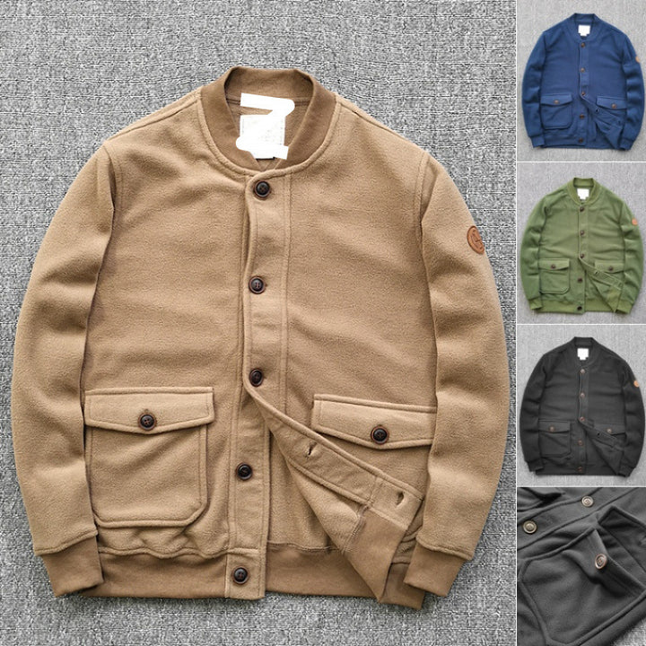 Damen lässige Sweatjacke mit Knopfleiste und praktischen Taschen Echoarchiv