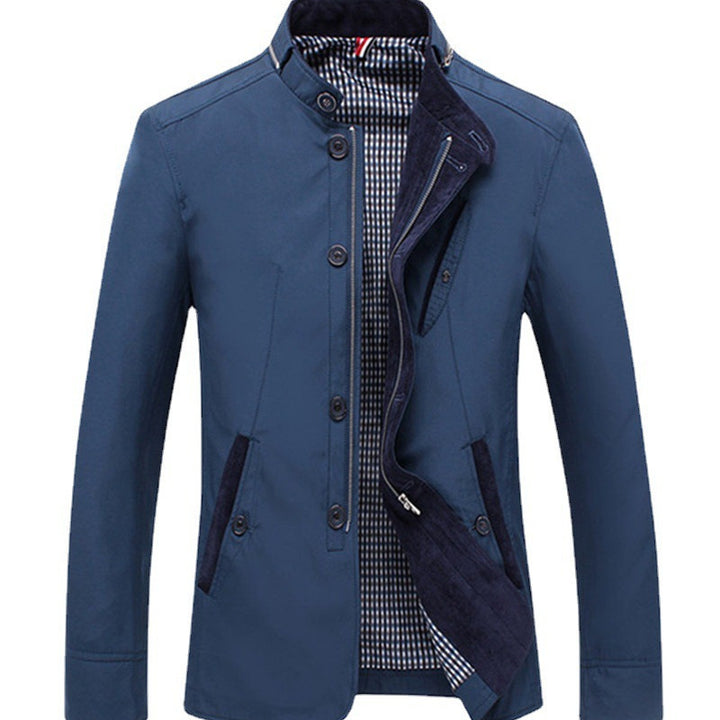 Herren Stehkragen‑Blouson mit verdeckter Zip‑ und Knopfleiste Echo Archiv
