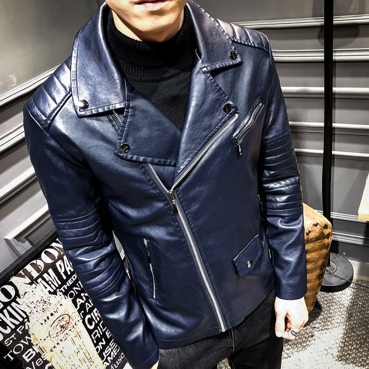 Herren Stilvolle Kunstleder-Bikerjacke Echo Archiv