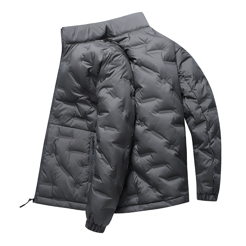 Herren Leichte gesteppte Thermojacke mit Stehkragen und Reißverschlusstaschen Echoarchiv