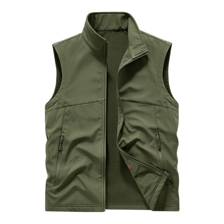 Herren atmungsaktives Softshell-Outdoorsanweste mit hochschließendem Stehkragen und fleecegefüttertem Innenraum – Marzano