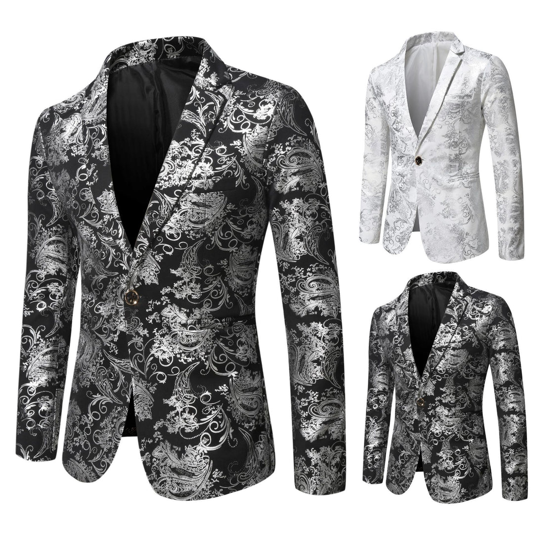 Herren Jacquard-Sakko im Smokingstil mit Schalkragen und einreihiger Knopfleiste Echo Archiv