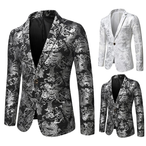 Herren Jacquard-Sakko im Smokingstil mit Schalkragen und einreihiger Knopfleiste Echo Archiv