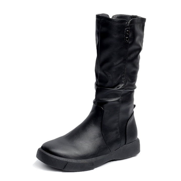 Damen nan komfortabler Slouch-Stiefel mit wadenhohem Schaft weichem Kunstleder und leichter Plateau-Laufsohle Echo Archiv