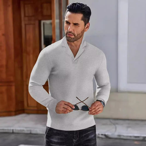 Herren schicker Pullover mit modernem Kragen Echoarchiv