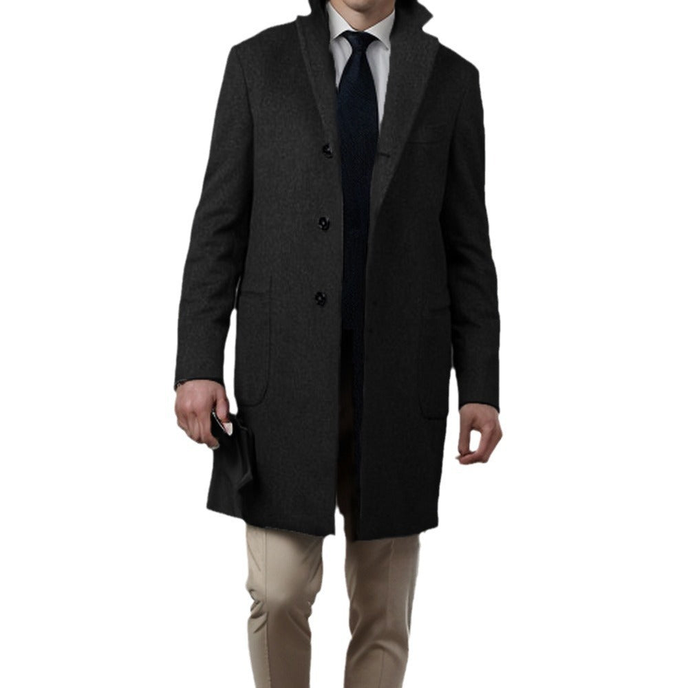 Herren Eleganter Wollmantel mit modernem Schnitt und praktischen Taschen Echoarchiv