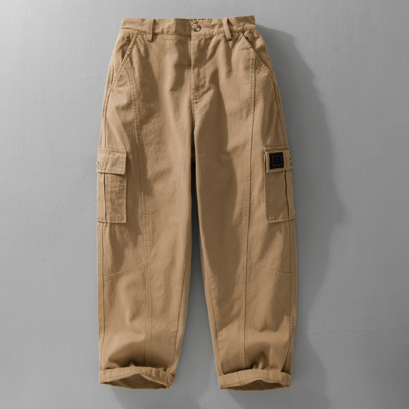 Herren Utility-Cargo-Hose aus Baumwoll-Twill mit aufgesetzten Beintaschen und relaxed Tapered Fit Echoarchiv