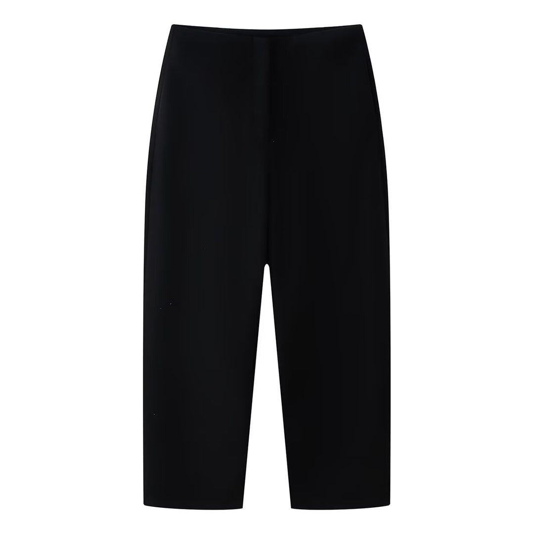 Damen Weite Cropped-Hose mit hoher Taille und elastischem Bund Echo Archiv