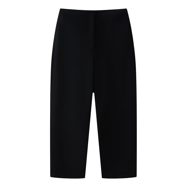 Damen Weite Cropped-Hose mit hoher Taille und elastischem Bund Echo Archiv