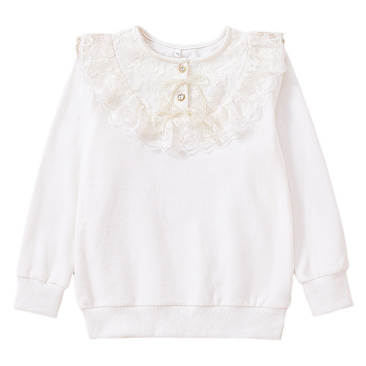 Mädchen Sweatshirt mit romantischem Spitzenkragen Echo Archiv