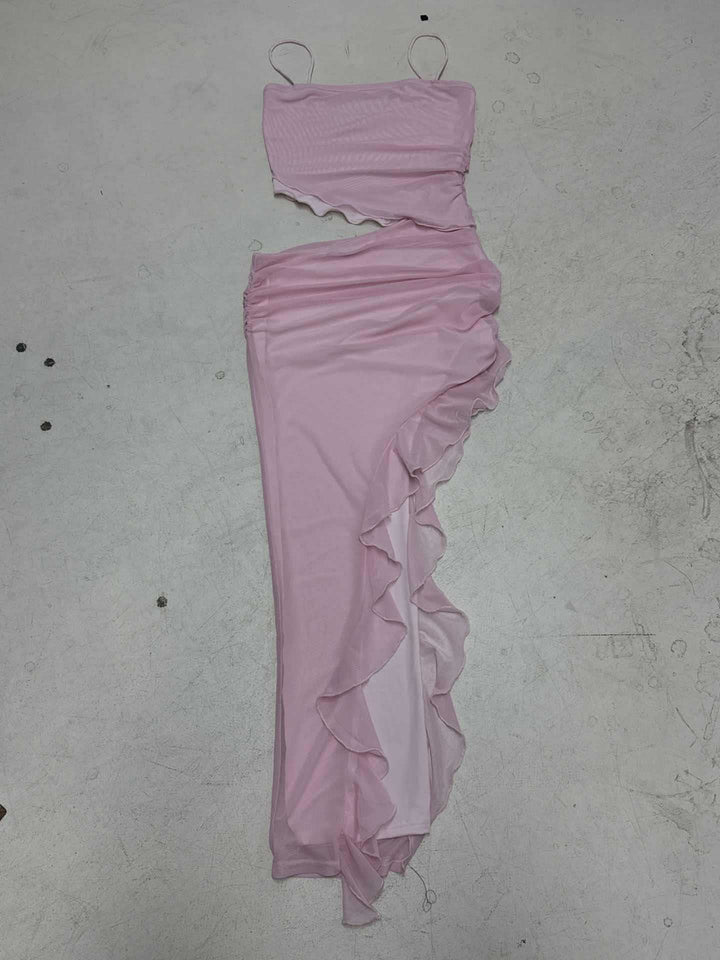 Damen elegantes Wickelkleid mit voluminösem Rüschensaum Echo Archiv