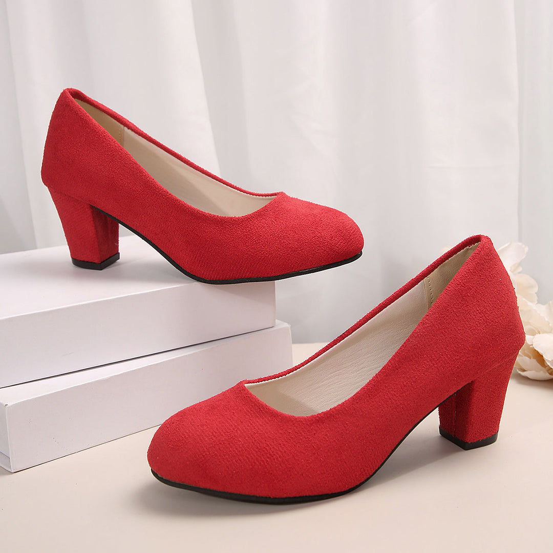 Damen elegante Pumps mit bequemem Blockabsatz Echoarchiv