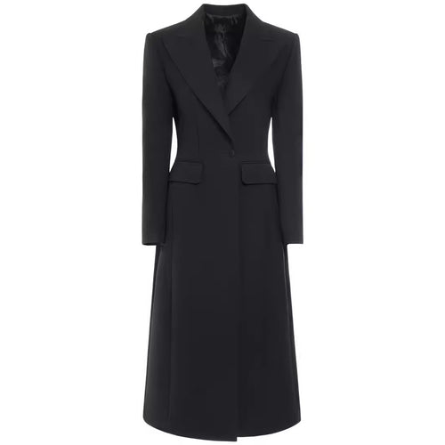 Damen Longline Einreihiger Mantel mit dezenter Taillierung und Spitzrevers Echoarchiv