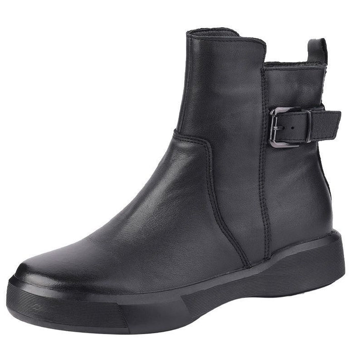 Damen nan knöchelhohe Lederoptik-Sneaker-Boots mit verstellbarem Fersenriemen, Zugschlaufe und rutschfester Gummisohle Echo Archiv
