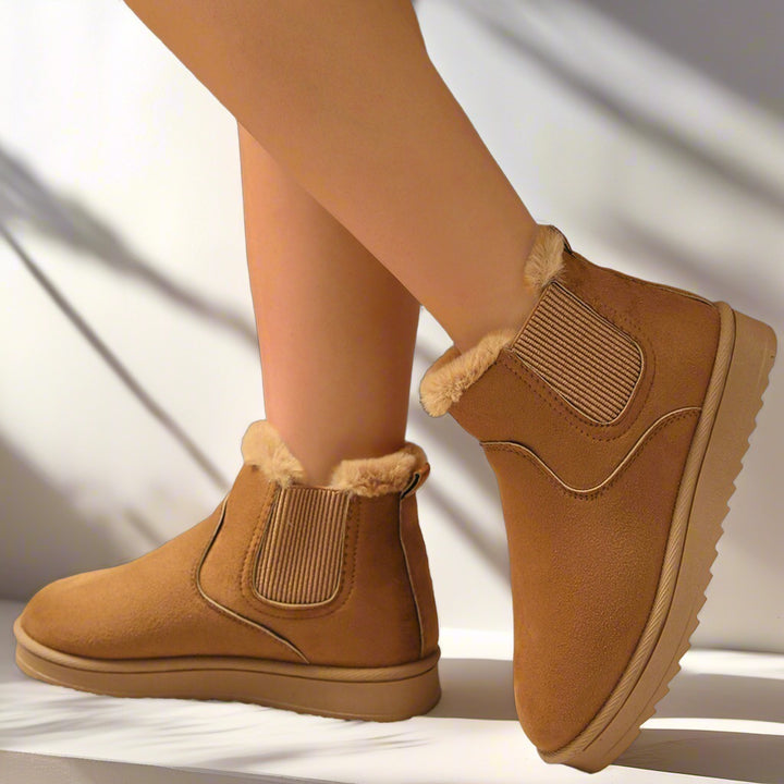 Damen Gefütterte Kurzschaft-Boots mit elastischem Einsatz und seitlichem Reißverschluss – Varelle