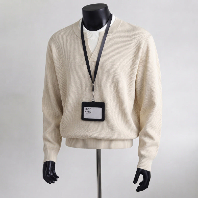 Herren Bequemer Strickpullover mit V-Ausschnitt – Norvane