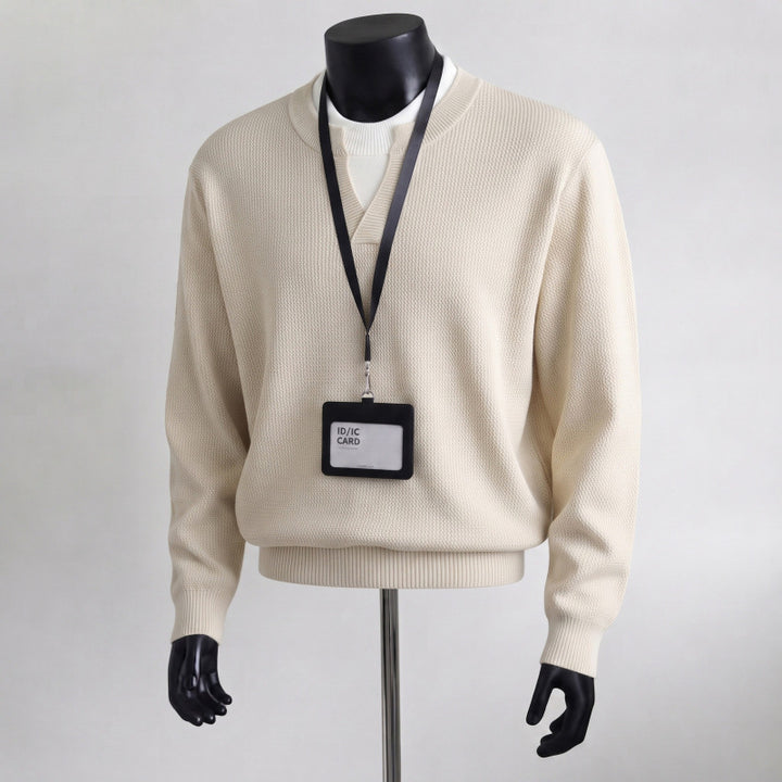 Herren Bequemer Strickpullover mit V-Ausschnitt – Norvane