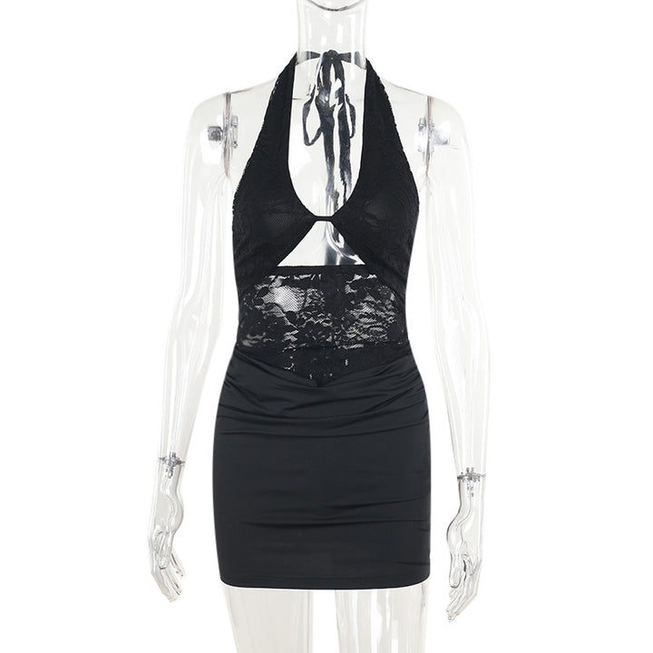 Damen sexy Minikleid mit detailreichem Spitzeinsatz und figurbetonter Silhouette Echo Archiv