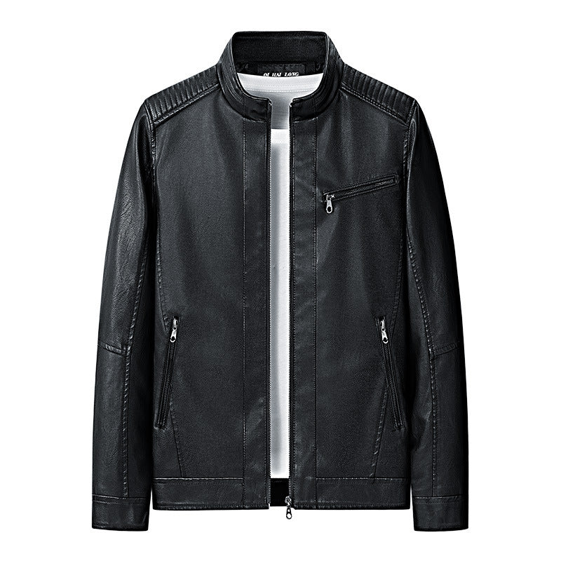 Herren modische Lederjacke mit Steppdetails Echo Archiv
