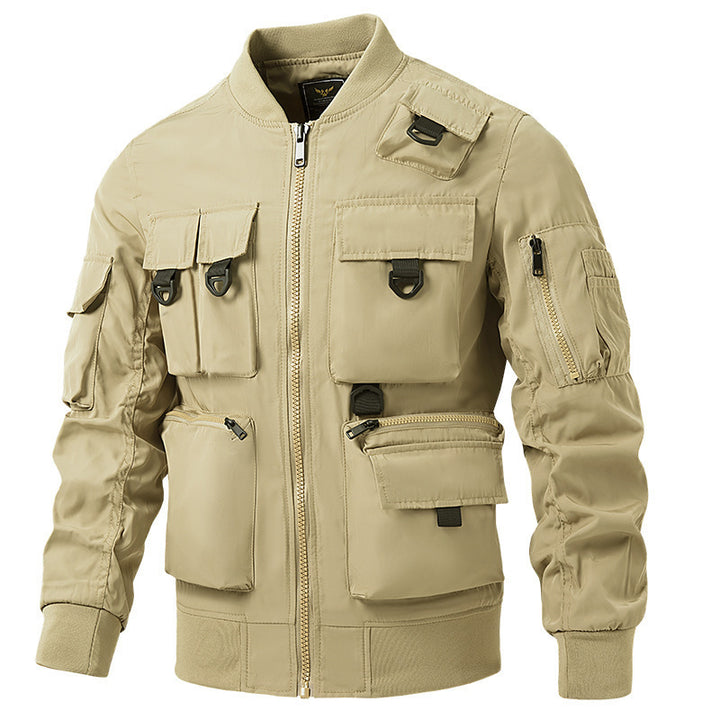 Herren nan leichte Multitaschen-Bomberjacke im Pilotstil mit taktischen Schnallen, wasserabweisendem Nylon und elastischem Bund Echo Archiv