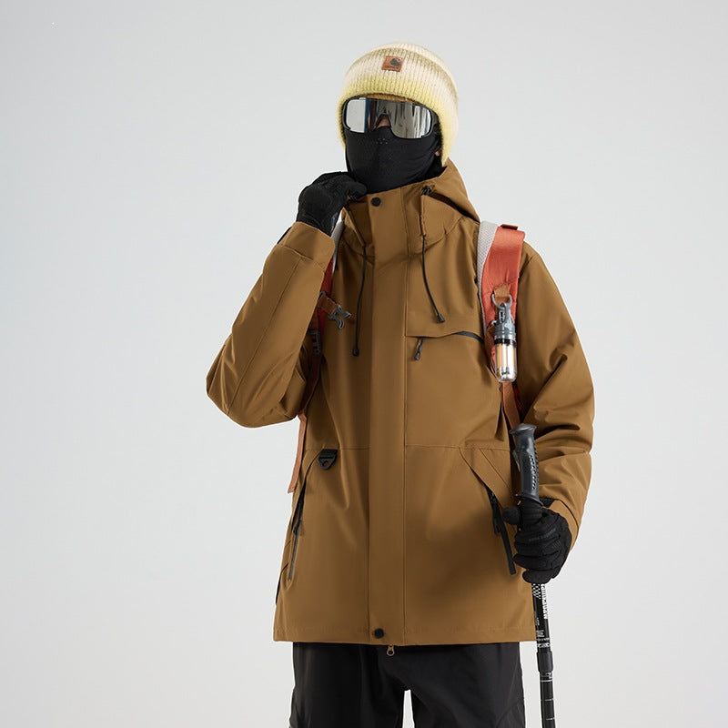 Herren Wasserdichte und atmungsaktive Ski‑ und Snowboardjacke mit Kapuze, Multi‑Taschen & Thermoversiegelung Echoarchiv