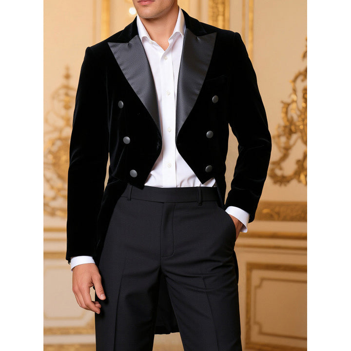 Herren Eleganter Samt-Blazer mit extravaganten Akzenten Echoarchiv