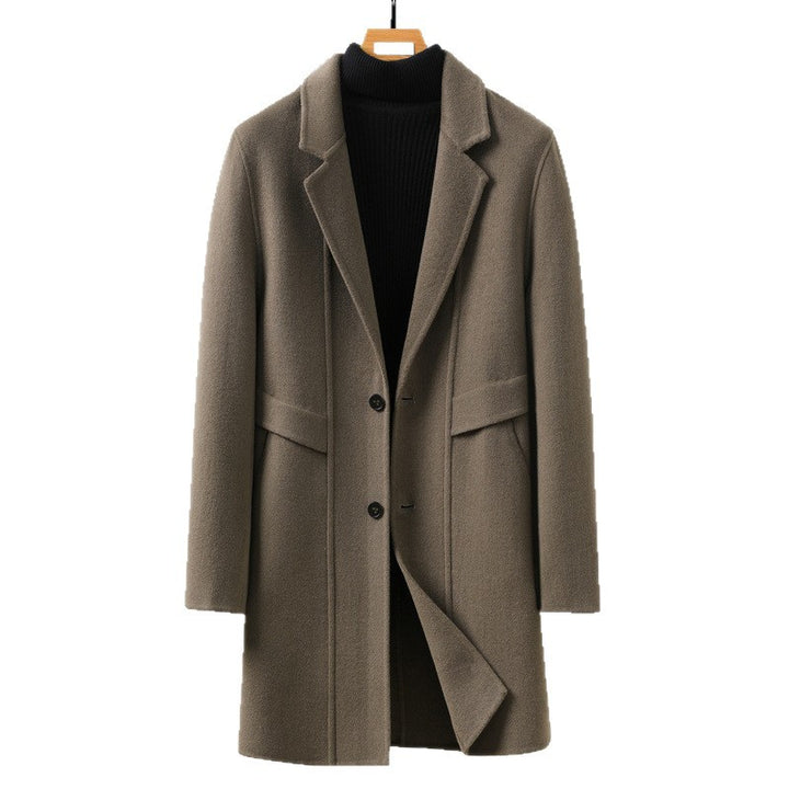 Herren Wollmantel mit Reverskragen und geradem Schnitt Echoarchiv