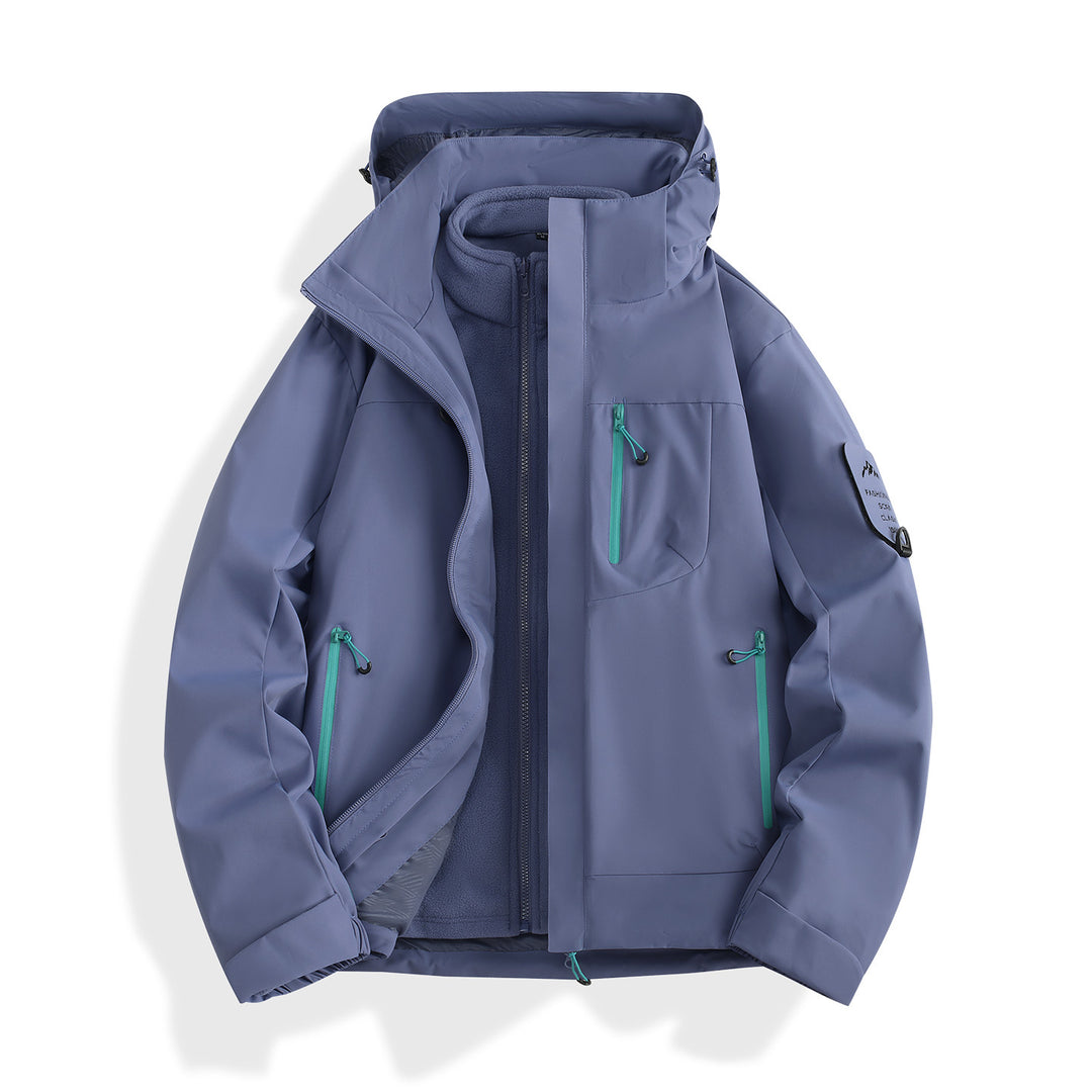 Damen zweilagige Softshell-Parka mit herausnehmbarem Fleecefutter und wasserdichten Reißverschlüssen Echoarchiv