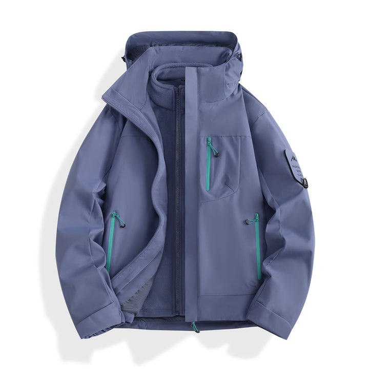 Damen zweilagige Softshell-Parka mit herausnehmbarem Fleecefutter und wasserdichten Reißverschlüssen Echoarchiv