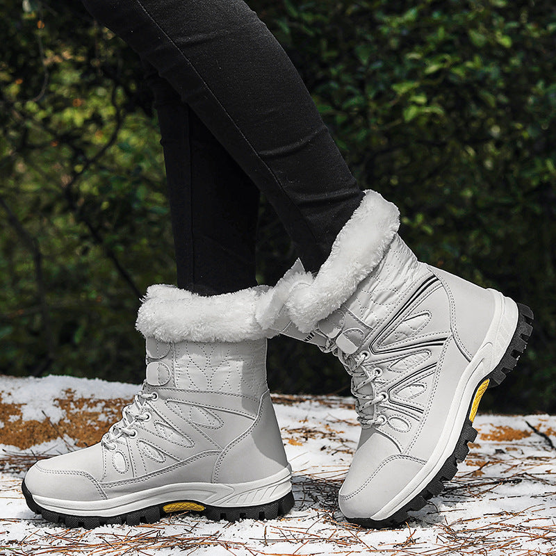 Damen Gefütterte Winter-Trekkingschuhe mit Kunstfellkragen und rutschfester Profilsohle Echo Archiv