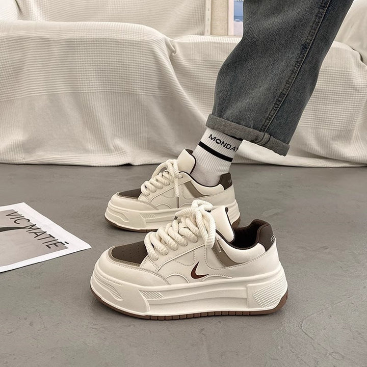Damen modische Sneaker mit hohem Plateau und atmungsaktiver Obermaterial von Echo Archiv