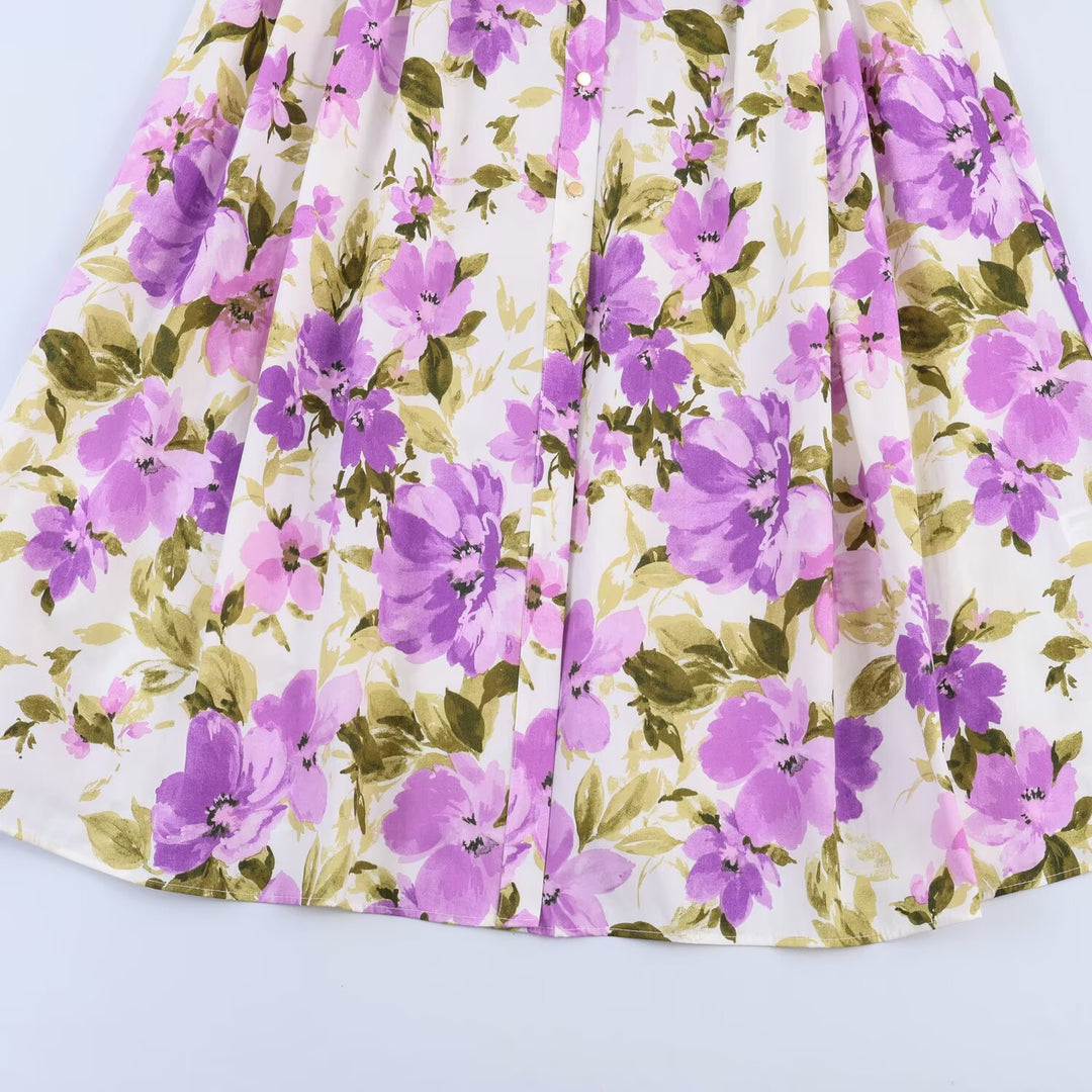 Damen Midikleid mit Hemdblusenkragen, taillenbetontem Flechtgürtel und Volantrock Echo Archiv