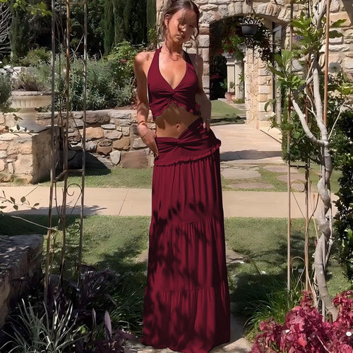 Damen Maxikleid mit Rüschen und Wickeleffekt Echo Archiv