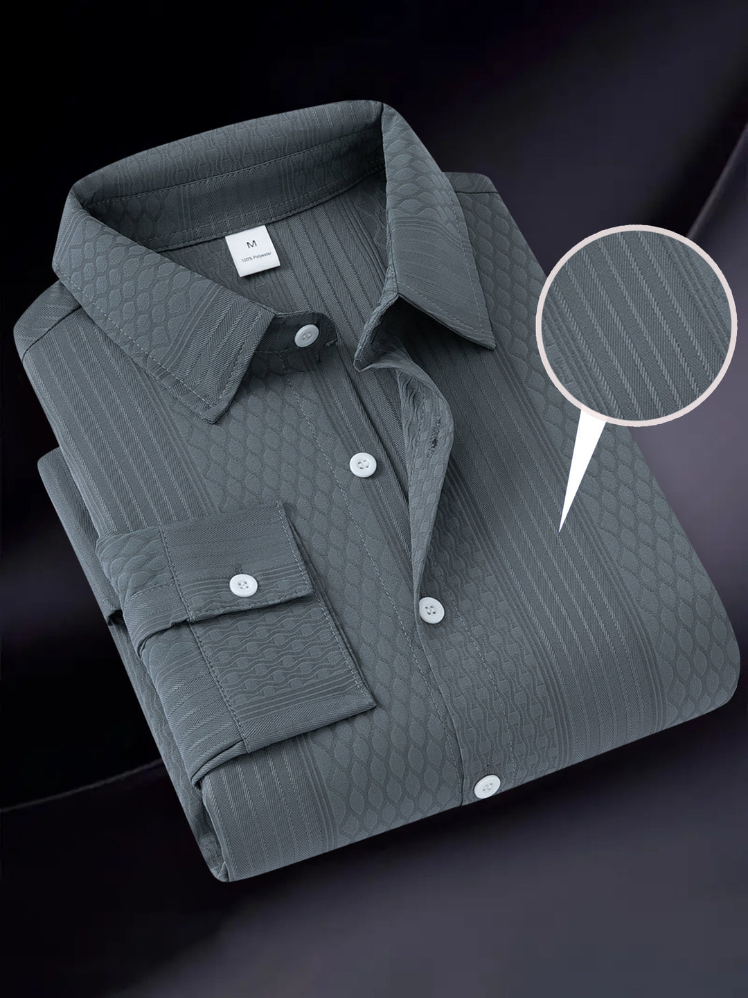 Herren modernes Langarmhemd mit strukturiertem Design Echoarchiv