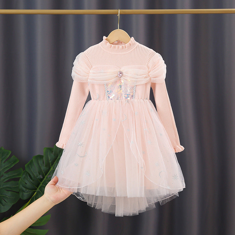 Mädchen festliches Tüllkleid mit funkelnden Applikationen Echo Archiv