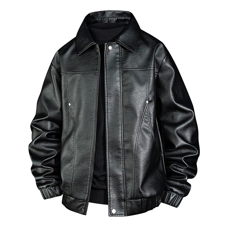 Herren Modische Kunstleder-Bomberjacke Echo Archiv