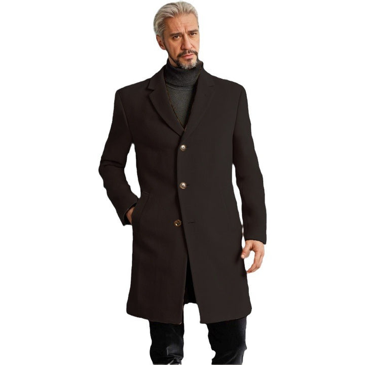 Herren Eleganter Langmantel mit modischen Knöpfen und hochwertigem Stoff Echoarchiv