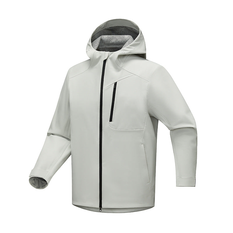 Herren Technische Softshell‑Regenjacke mit wasserdichter Membran, verschweißten Nähten & Kapuze Echoarchiv