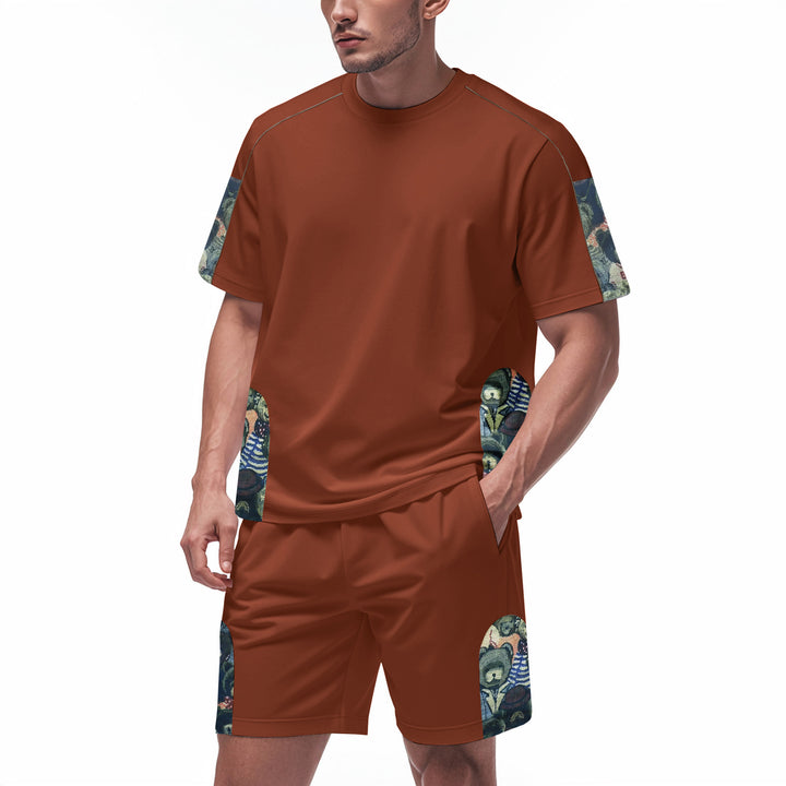 Herren Sportliches Freizeitset mit stylischem Print Echoarchiv