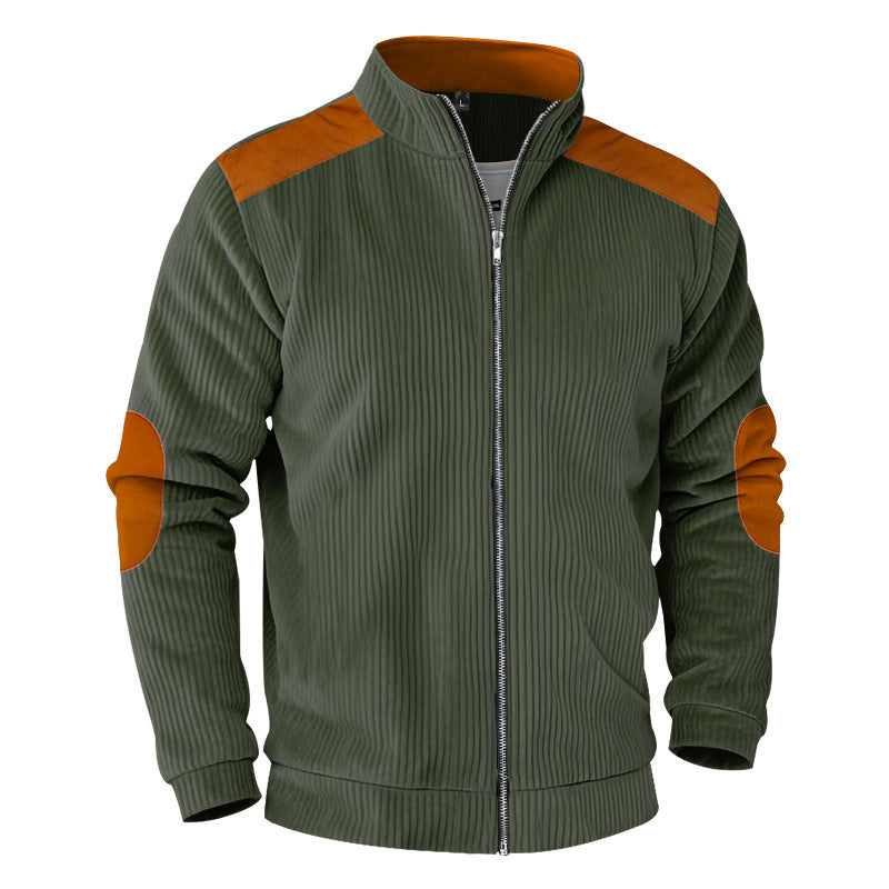 Herren sportliche Jacke mit strukturierten Ärmeln und Stehkragen Echoarchiv