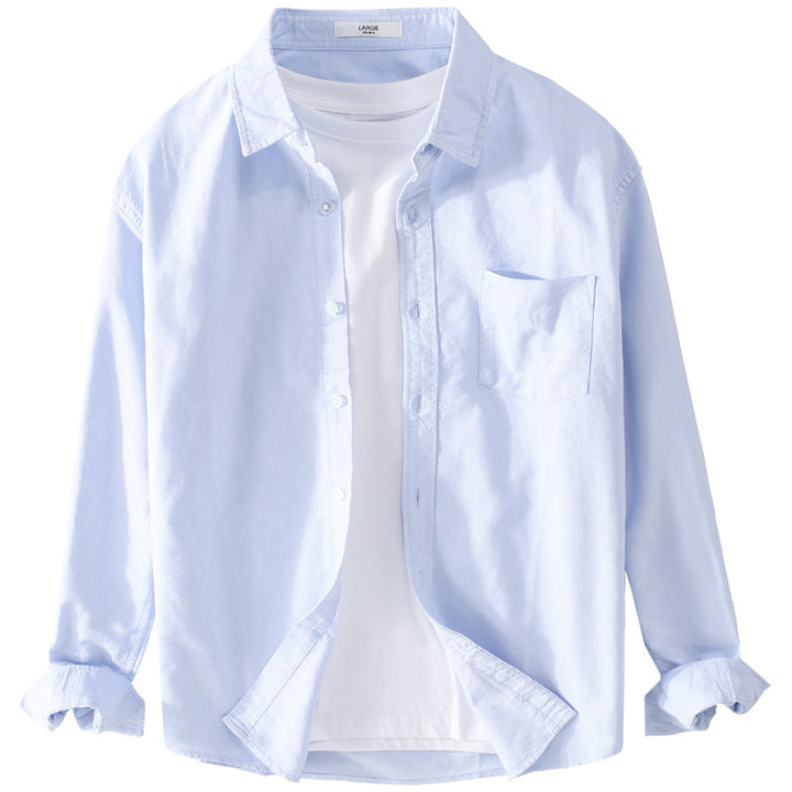Herren Lässiges Baumwoll-Layering-Overshirt mit Kentkragen, Brusttasche und softem Twill-Finish Echoarchiv