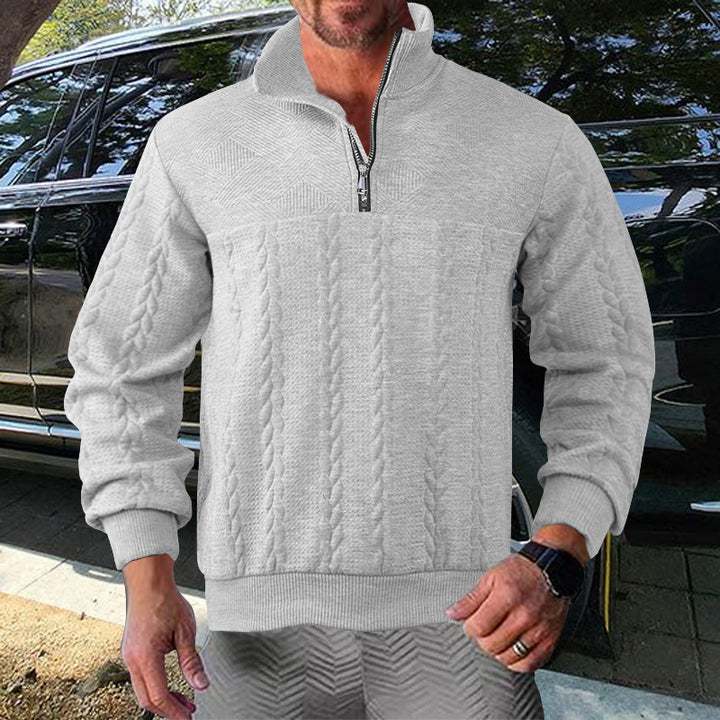 Herren Zip-Pullover mit strukturiertem Design Echoarchiv