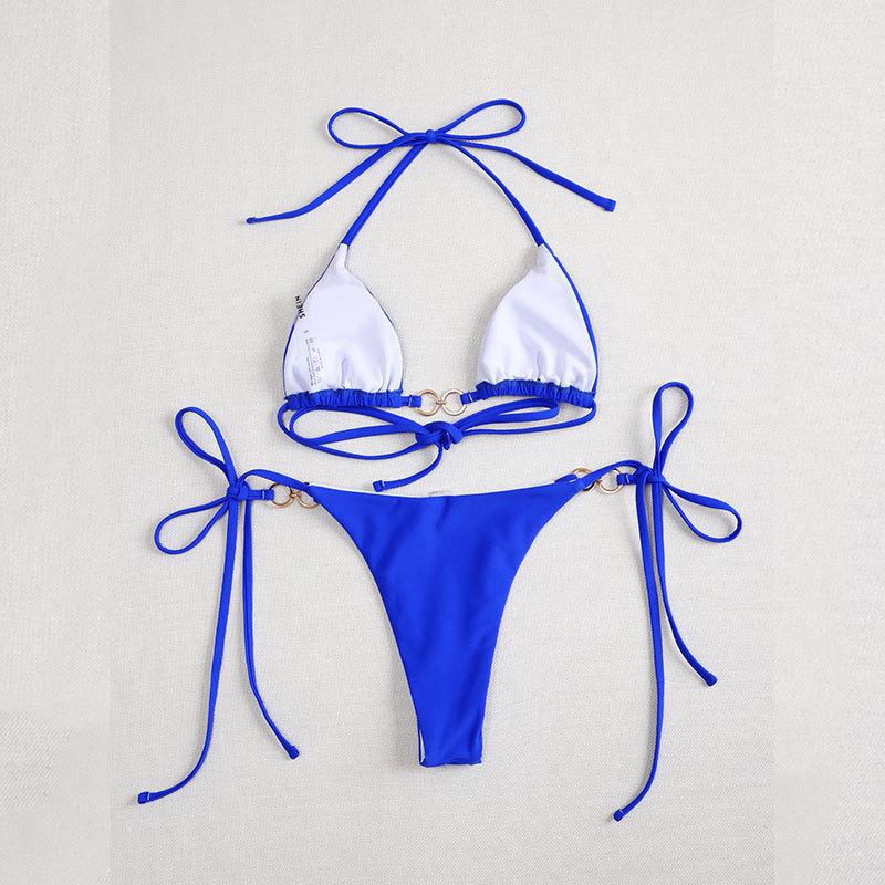 Damen Triangel-Bikini mit bezaubernden Ringakzenten und verstellbaren Bändern Echo Archiv