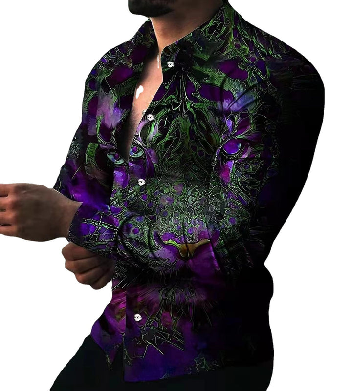 Herren Langarmshirt mit extravaganten Motiven und modischer Passform Echoarchiv