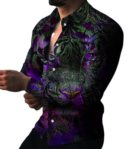 Herren Langarmshirt mit extravaganten Motiven und modischer Passform Echoarchiv