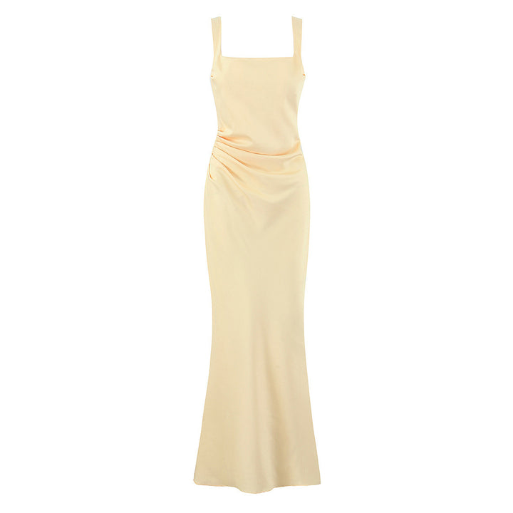 Damen Maxikleid mit elegantem quadratischen Ausschnitt und raffiniertem Drapierungsdesign Echo Archiv