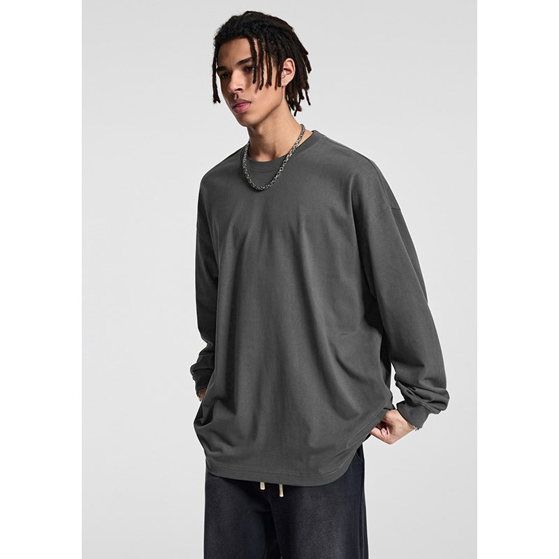 Herren Oversize-Langarmshirt mit überschnittener Schulter und Rundhalsausschnitt Echo Archiv